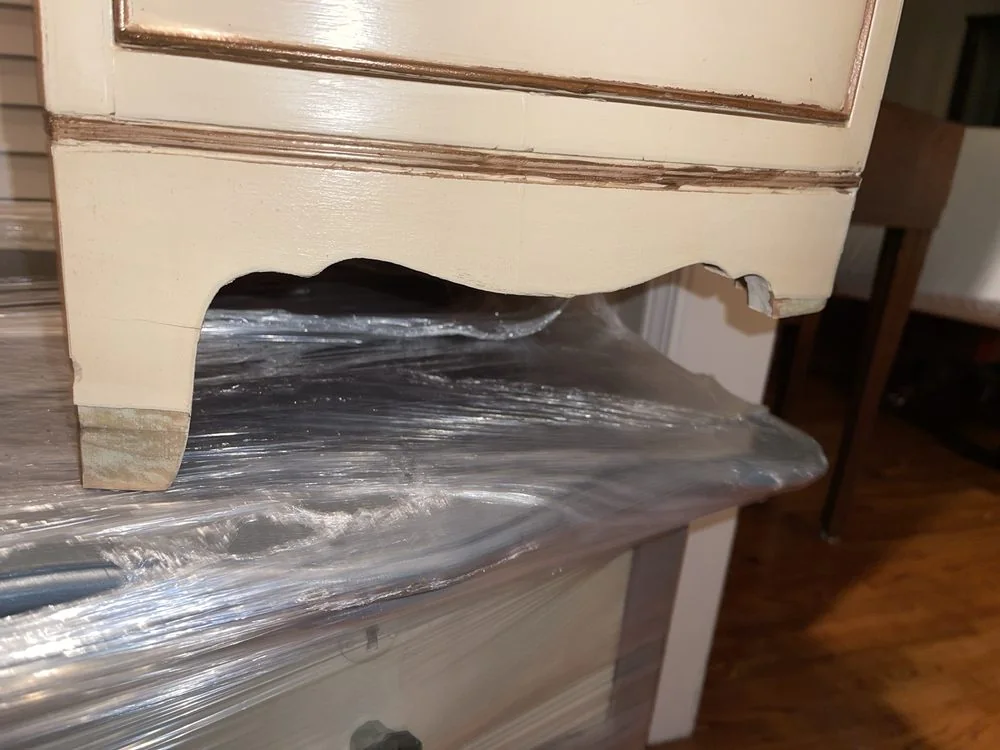 Protected furniture prepared for a household move
