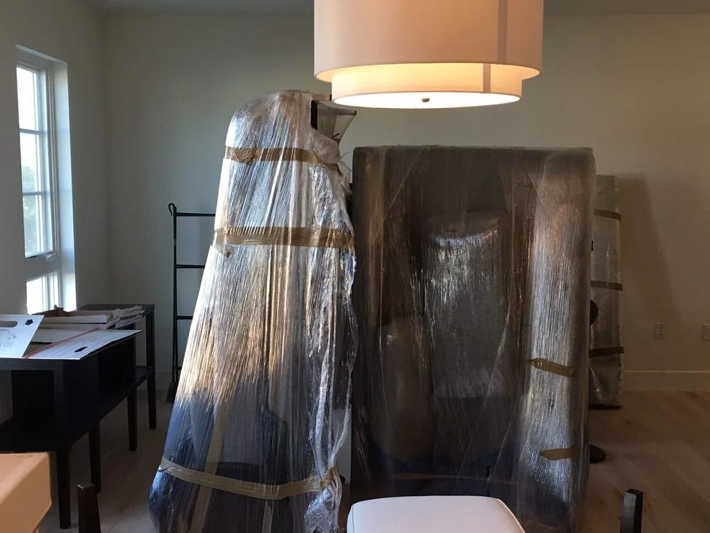 Protected furniture prepared for a household move